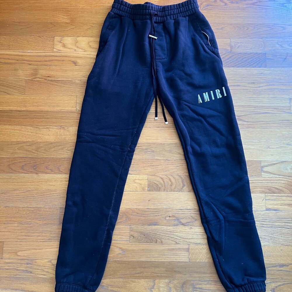 Amiri Men's Leather Sleeve Sweatshirt Top